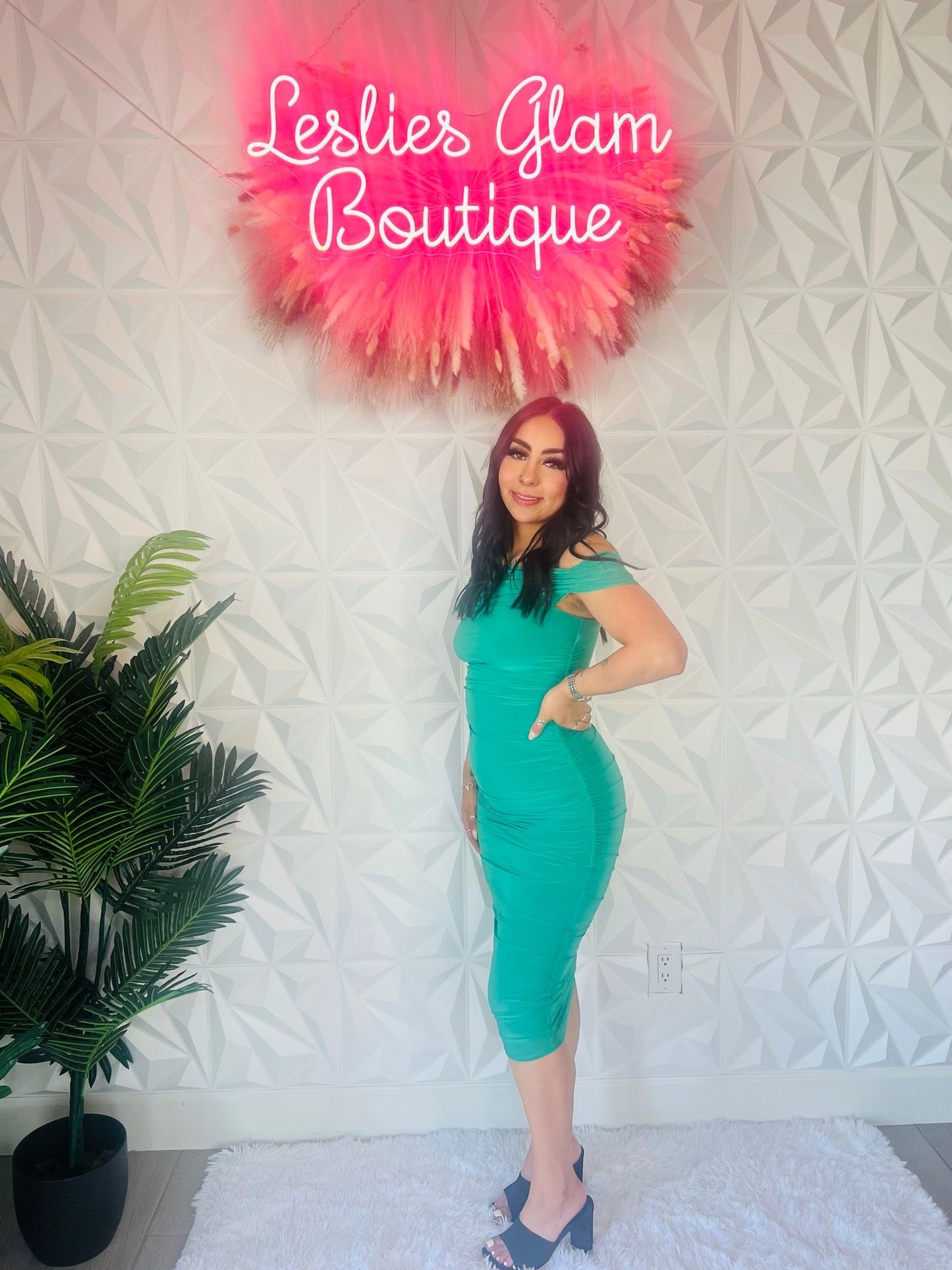 Jasmine Midi Dress(Green)